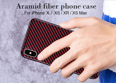 iPhone X Rode Glanzend beëindigt Aramid-het Geval van de Vezeltelefoon