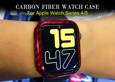 Lichtgewicht Rode Glanzende Horlogekast 44mm van Apple van de Koolstofvezel