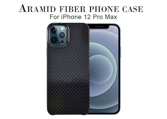 Het glanzende Geval van de Vezeliphone van Aramid van de Oppervlakte Zwarte Koolstof voor iPhone 12 Pro Maximum