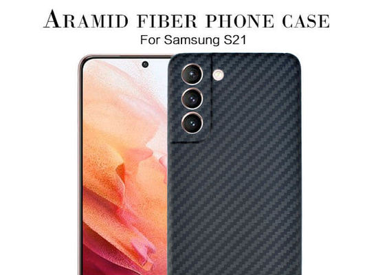 Geval van de de Vezeltelefoon van Samsung S21 het Lichtgewicht Zwarte Aramid