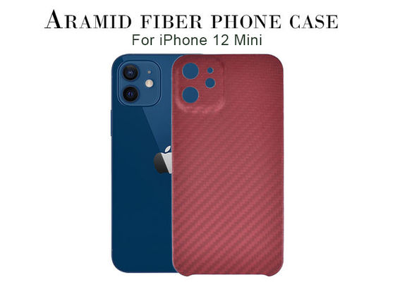 Van het de Telefoongeval van de koolstofvezel het Geval van het iPhone 12mini red color aramid fiber