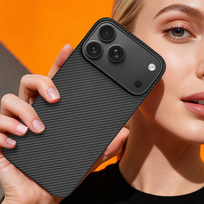 Gepersonaliseerde Aramid Carbon Fiber Mobile Cover met metalen frame voor iPhone 17 Pro Max