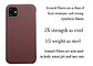 Rode en zwarte kleur stofdicht echte aramidevezel Kevlar iPhone 12 hoesje